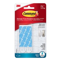 Command Bathroom Refill Strips 17605BANZ Large White, Pack of 4